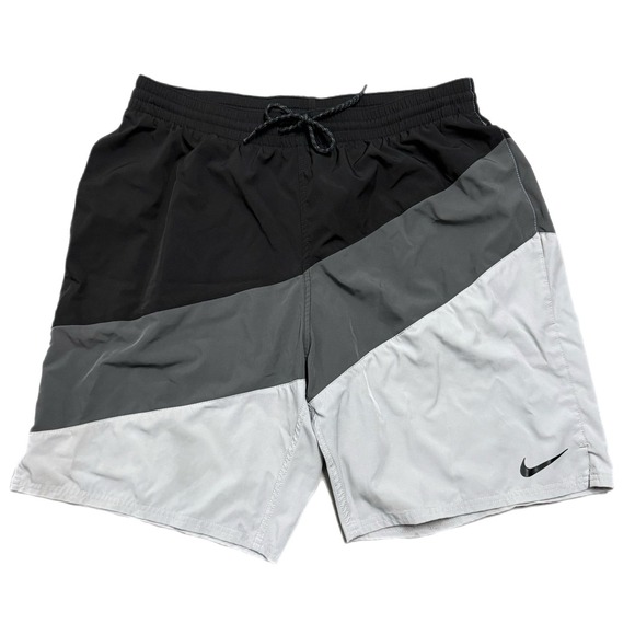 Men's‎ Nike 9" Color Surge Black & Grey Swim Trunks Size XL Read Description - Picture 1 of 6